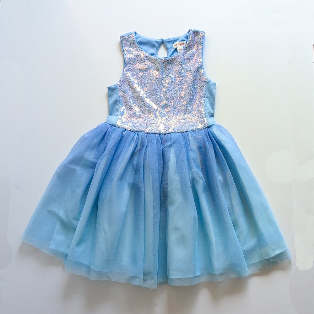 Cat & Jack Girls size 8/med Sequin tulle tank dress